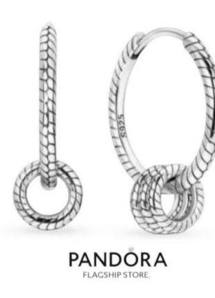 Сережки кільця срібло silver_pandora original трансформери