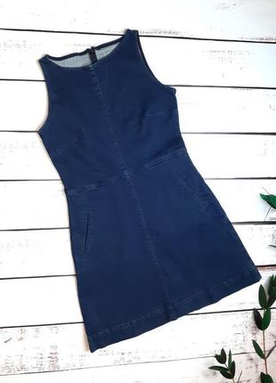 1+1=3 фирменное короткое джинсовое приталенное платье oasis, размер 46 - 48