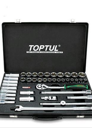 Комбинированный набор инструментов toptul 1/2" 41 ед. (короткие+длинные головки) gcad4102