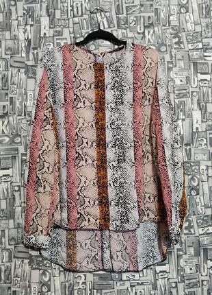 Натуральная блузка, рубашка с удлиненной спиной на пуговицах, george 18 размер