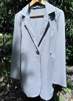 Стильный коттоновый удлиненный пиджак (италия) 100% хлопок