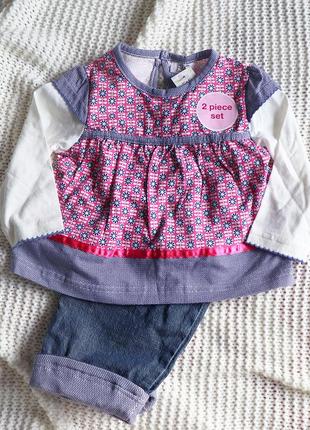 Новий дитячій набір, кофта та штани, бавовна, на 6-9 місяців