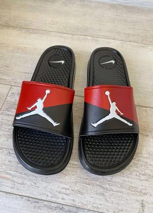 Шлепки jordan slide sandal logo red/black