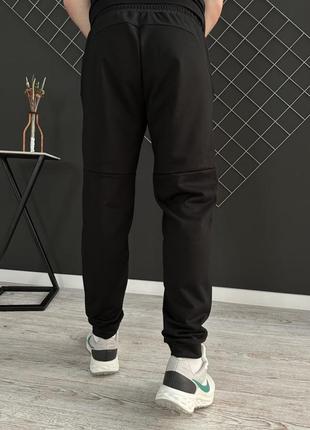 Демисезонные брюки черные nike белый лого (двонитка)