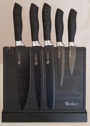 Набір кухонних ножів із магнітною дошкою unique un-1841