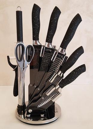Набір кухонних ножів із підставкою unique un-1831