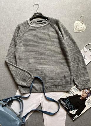 Серый меланжевый свитер  джемпер кофта lc waikiki унисекс реглан