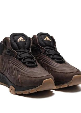 Зимові шкіряні ботинки adidas коричневі