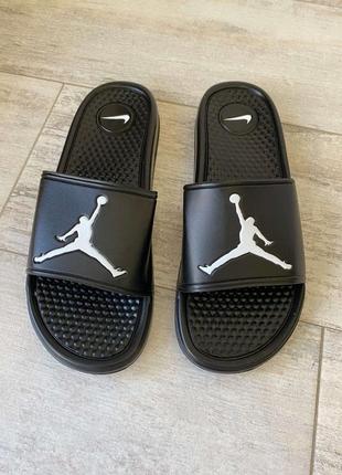 Шлепки jordan slide sandal logo white/black