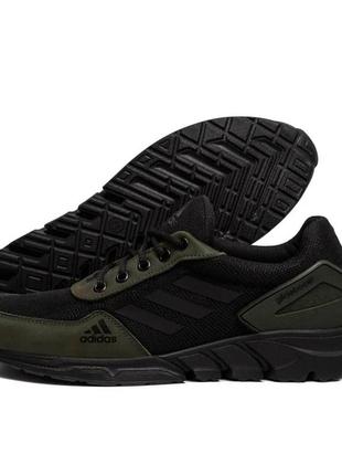 Кросівки літні сітка adidas колір олива, чорний