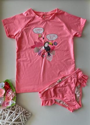 Купальный костюм koton: плавки и гидрофутболка для девочки 5-6 лет 116см