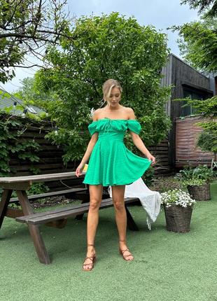 Платье мини зелёного зеленая цвета
