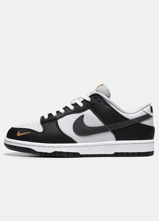 Nike dunk low 'mini swoosh - black total orange'