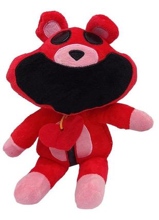 Плюшева іграшка звірята з poppy playtime smiling critters "ведмідь" bambi poppy (red) 20 см