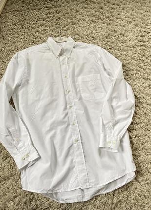 Базовая белая коттоновая мужская рубашка,hugo boss,p.l-xl