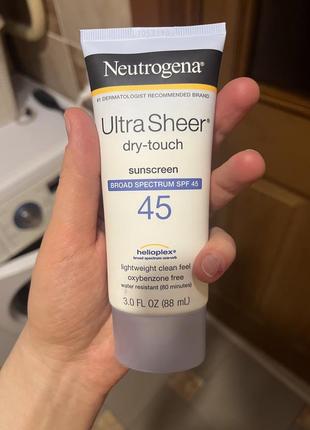 Сонцезахисний крем 45 neutrogena dry-touch
