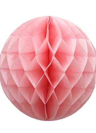 Паперова куля соти для свята 30 см рожевий