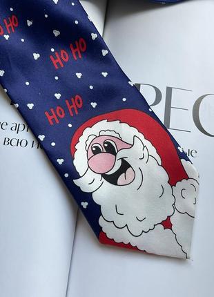 Новогодний галстук с сантой tie year print santa