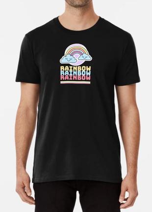 Мужская и женская футболка с принтом rainbow радуга