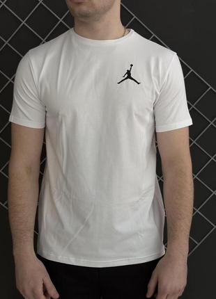 Мужская футболка jordan в белом цвете  ||  хлопковая мужская футболка