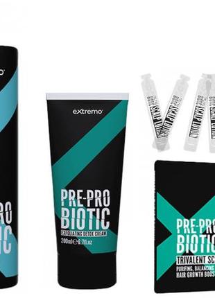 Набор extremo pre-probiotic шампунь, кондиционер, крем-детокс и ампулы