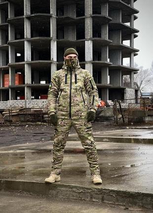 Військовий тактичний костюм на мікрофлісі 'terra reef: куртка та штани мультикам |