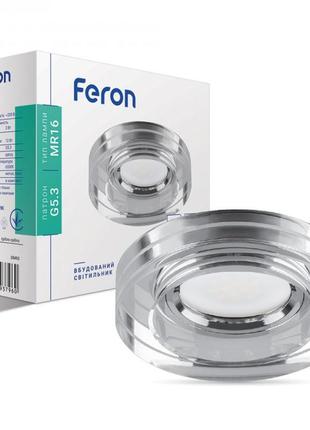 Встраиваемый светильник feron 8080-2 с led подсветкой серебряный