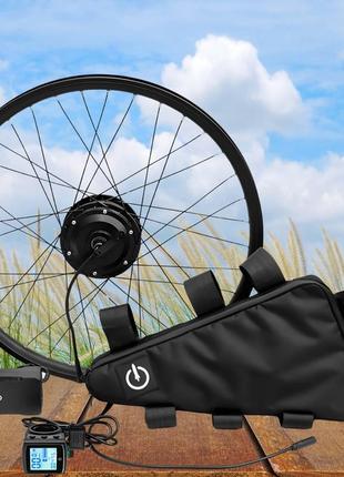 Набор велоракета под переднее колесо для сборки электровелосипеда 350 вт 13 ah 48v li-io+lcd+pas+ручки тор