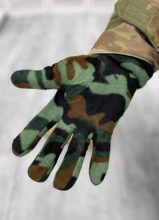 Військові зимові рукавички подвійний фліс мультикам рукавички тактичні зимові в мультикамі армійські рукавички