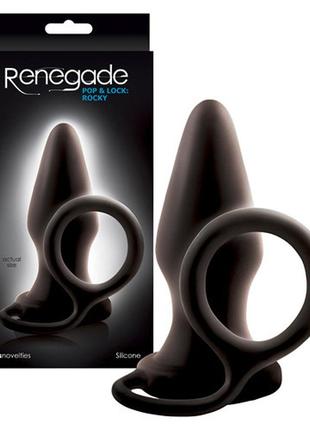Анальна пробка із кільцем renegade | анальна пробка з ерекційним кільцем для пеніса