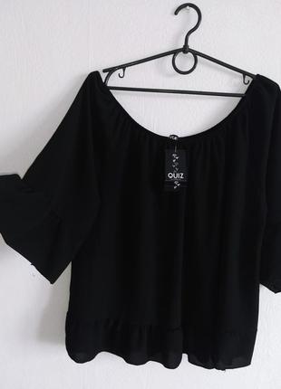 Шифонова блуза з опущеними плічками