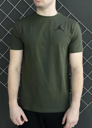 Чоловіча футболка jordan у кольорі хакі | бавовняна чоловіча футболка