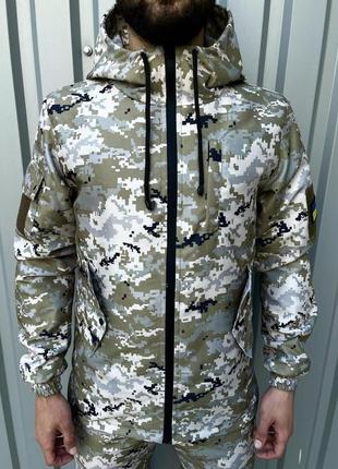 Військова тактична куртка terra світлий піксель: (осінь - весна)