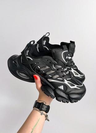 Круті жіночі та чоловічі кросівки adidas vento xlg deluxe black чорні