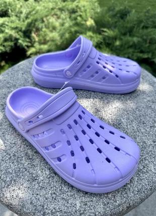 Женские летние тапочки кроксы | женские летние кроксы в фиолетовом цвете