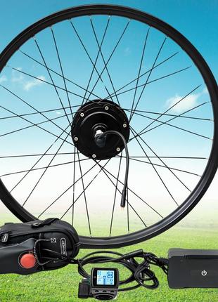 Набор велоракета под переднее колесо для сборки электровелосипеда 350 вт 10.5 ah 48v li-io+lcd+pas+ручки тор