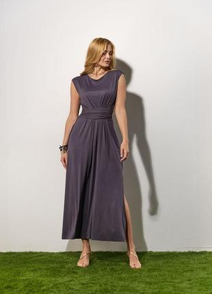 Елегантне довге літнє трикотажне плаття в діловому стилі 42-44, 46-48, 50-52