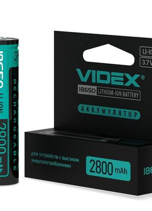 Аккумулятор videx литий-ионный 18650-p(защита) 2800mah