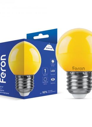 Светодиодная лампа feron lb-37 1w e27 желтый шар