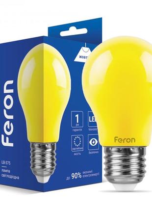 Светодиодная лампа feron lb-375 3w e27 желтая