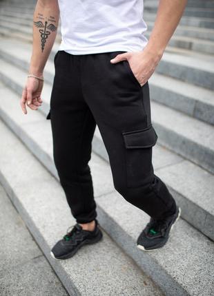 Чоловічі штани "cose" в чорному кольорі утеплені флісом |