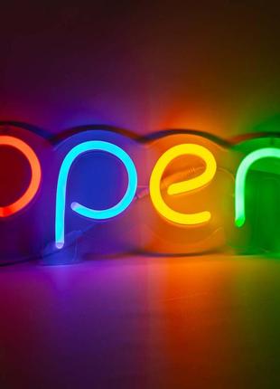 Неонова вивіска "open" mono (з контролером)