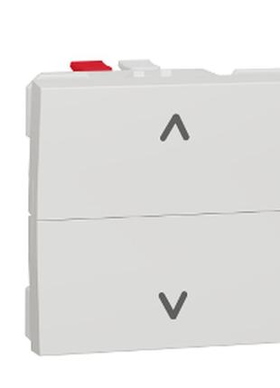 Вимикач для жалюзі 2-клавішний кнопковий схема 4, 6а 2 модуля білий unica new nu320718
