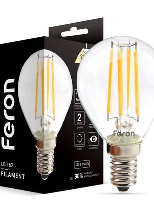 Світлодіодна лампа feron filament lb-162 7вт e14 2700k