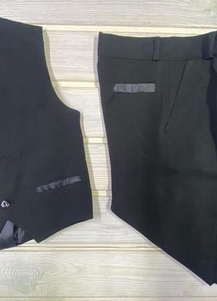 Костюм жилет + штани чорний польща 104-164 зріст