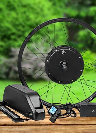 Набор велоракета под переднее колесо для сборки электровелосипеда 500 вт 24.5ah 48v li-i+lcd+pas+ручки тормоза