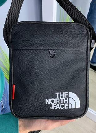 Барстека the north face, чоловіча сумка через плече текстильна барсетка на три відділення