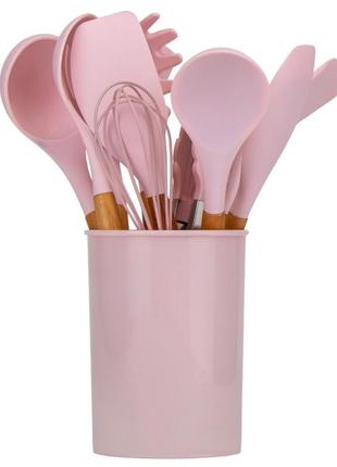 Набір кухонного приладдя з 11 предметів, рожевий