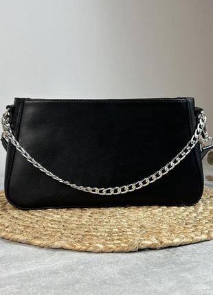 Женская кожаная сумочка, стильная сумка из натуральной кожи, маленькая черная сумка на плече