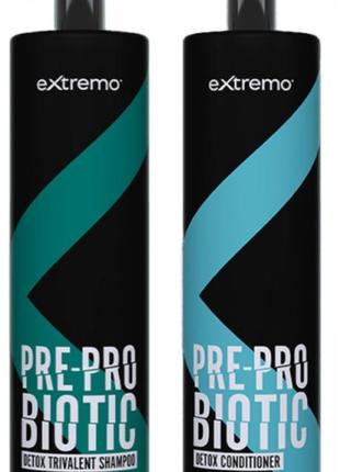 Набір extremo pre-probiotic  detox trivalent шампунь та кондиціонер тривалентні з пробіотиком 500 мл